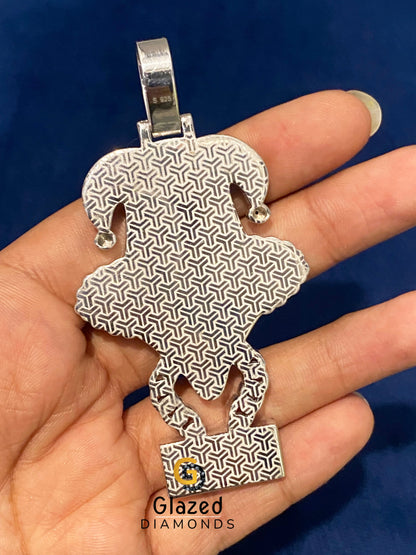 925 Silver ICP Carnival Of Carnage Joker Moissanite Pendant