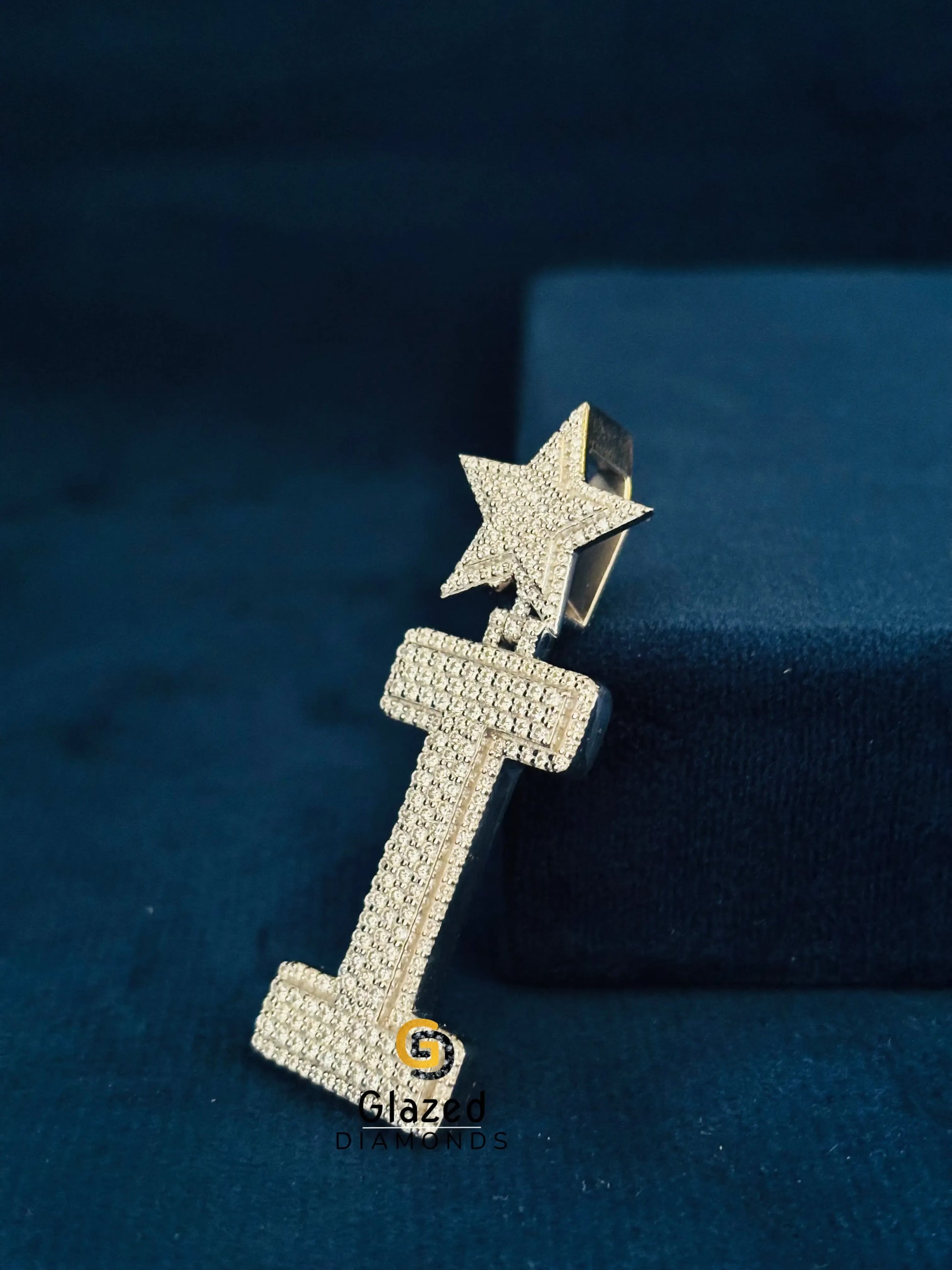 925 Silver I Letter Moissanite Hip Hop Pendant