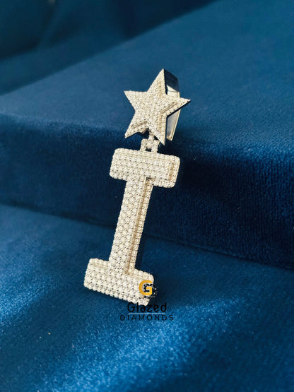 925 Silver I Letter Moissanite Hip Hop Pendant For Men