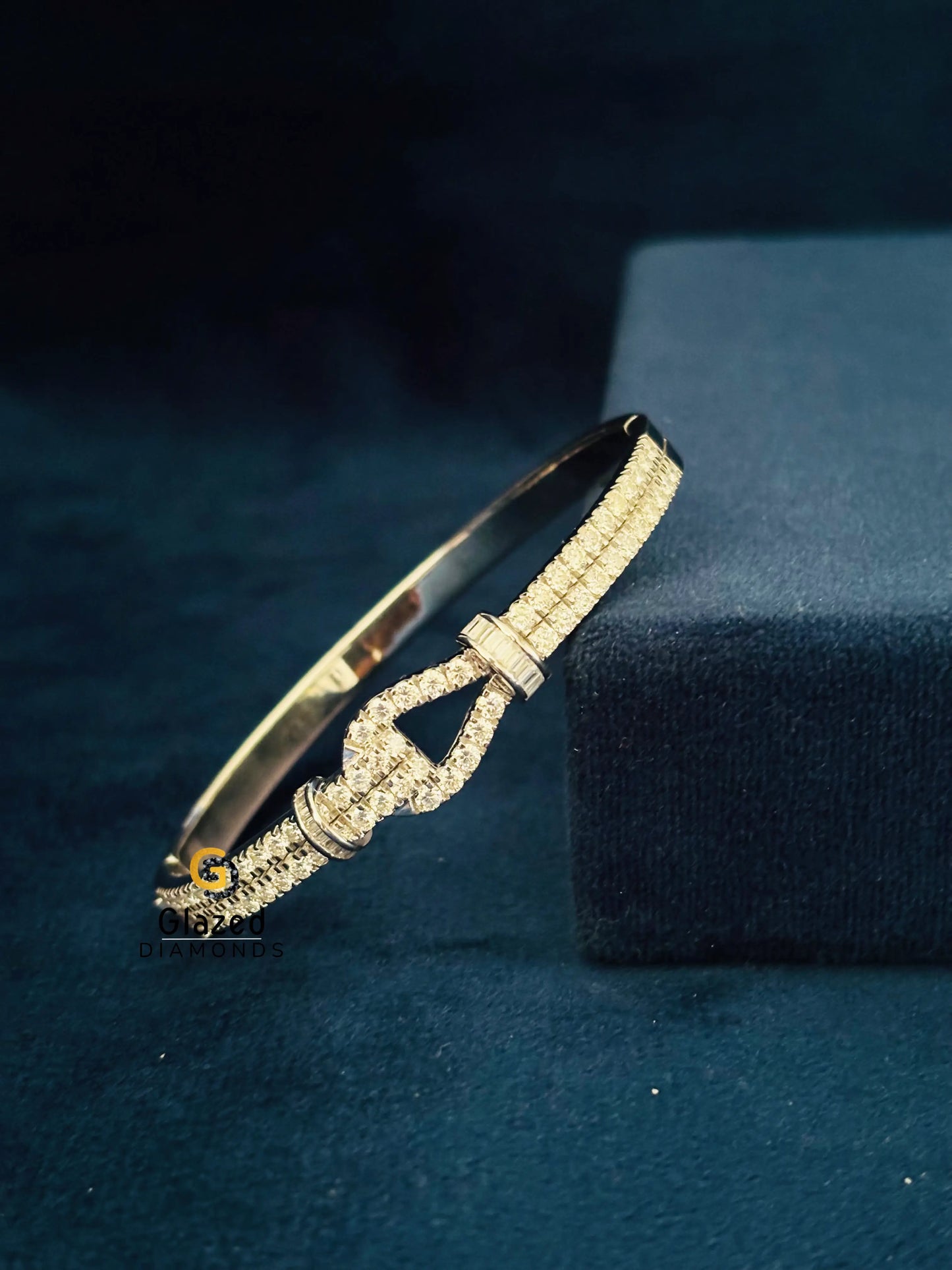 925 Silver Knot Motif Moissanite Bracelet