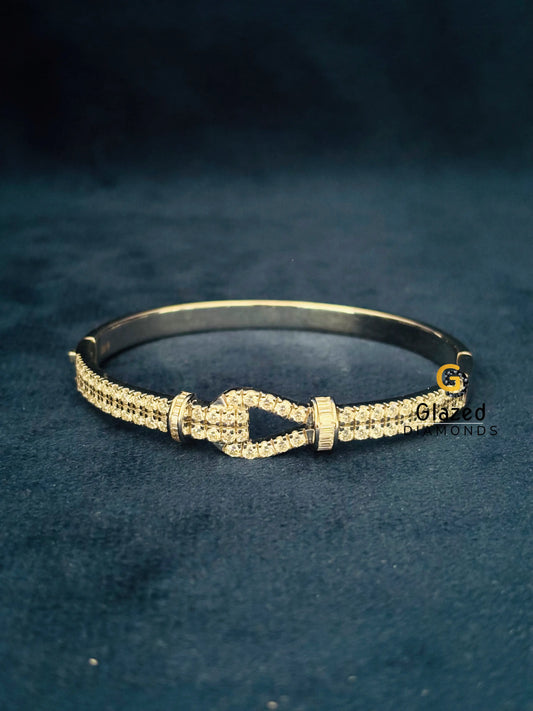 925 Silver Knot Motif Moissanite Bracelet For Women