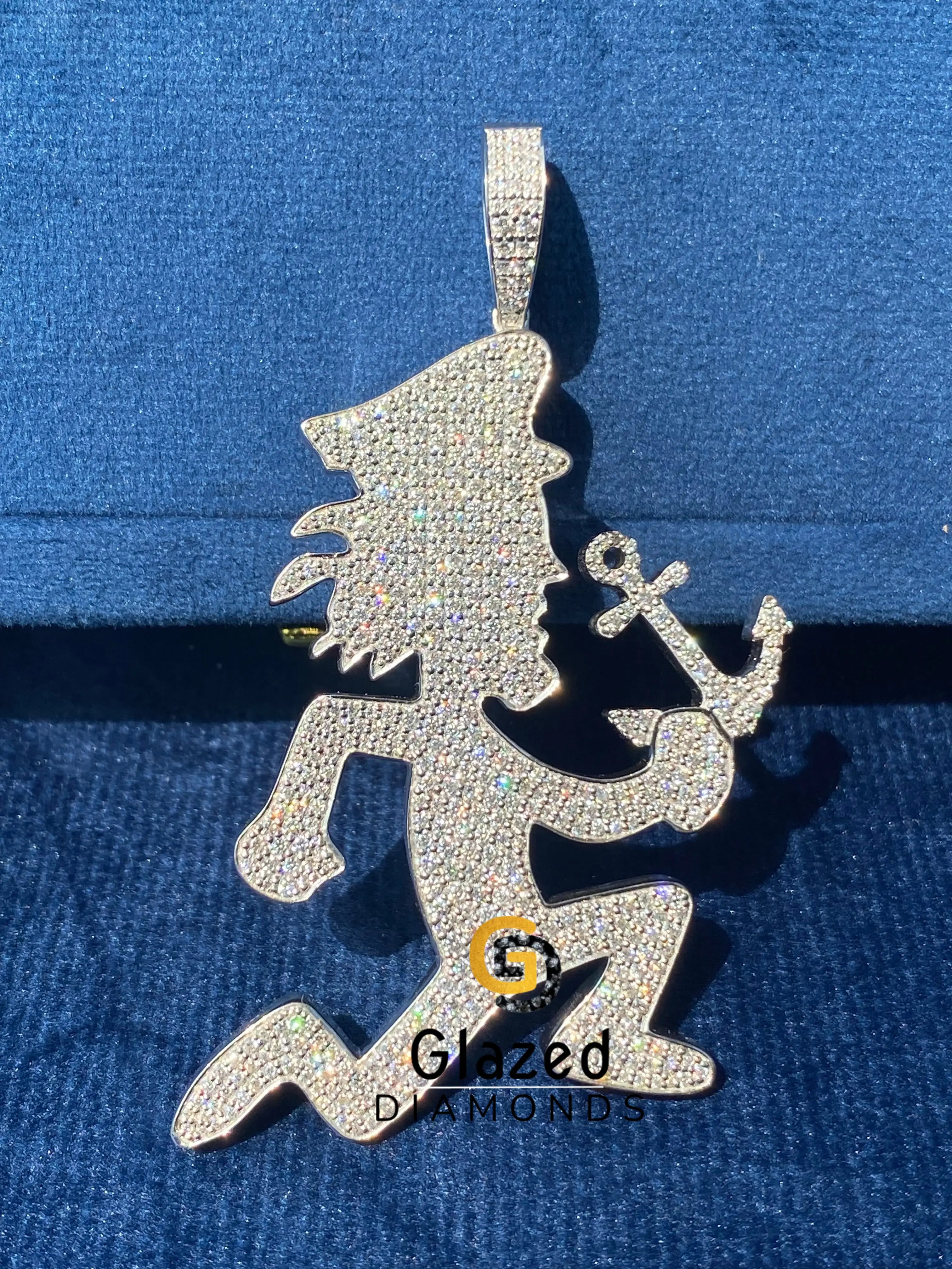 925 Silver Moissanite Anchor Hatchet Man Pendant