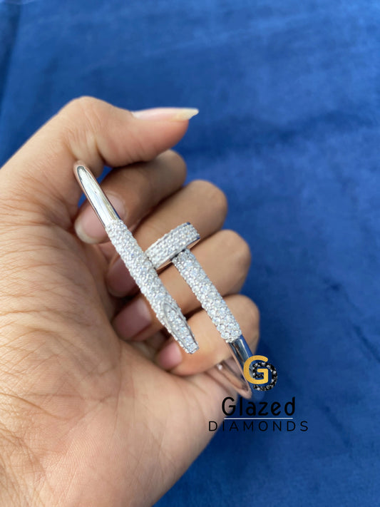 925 Silver Moissanite Cuff Barcelet
