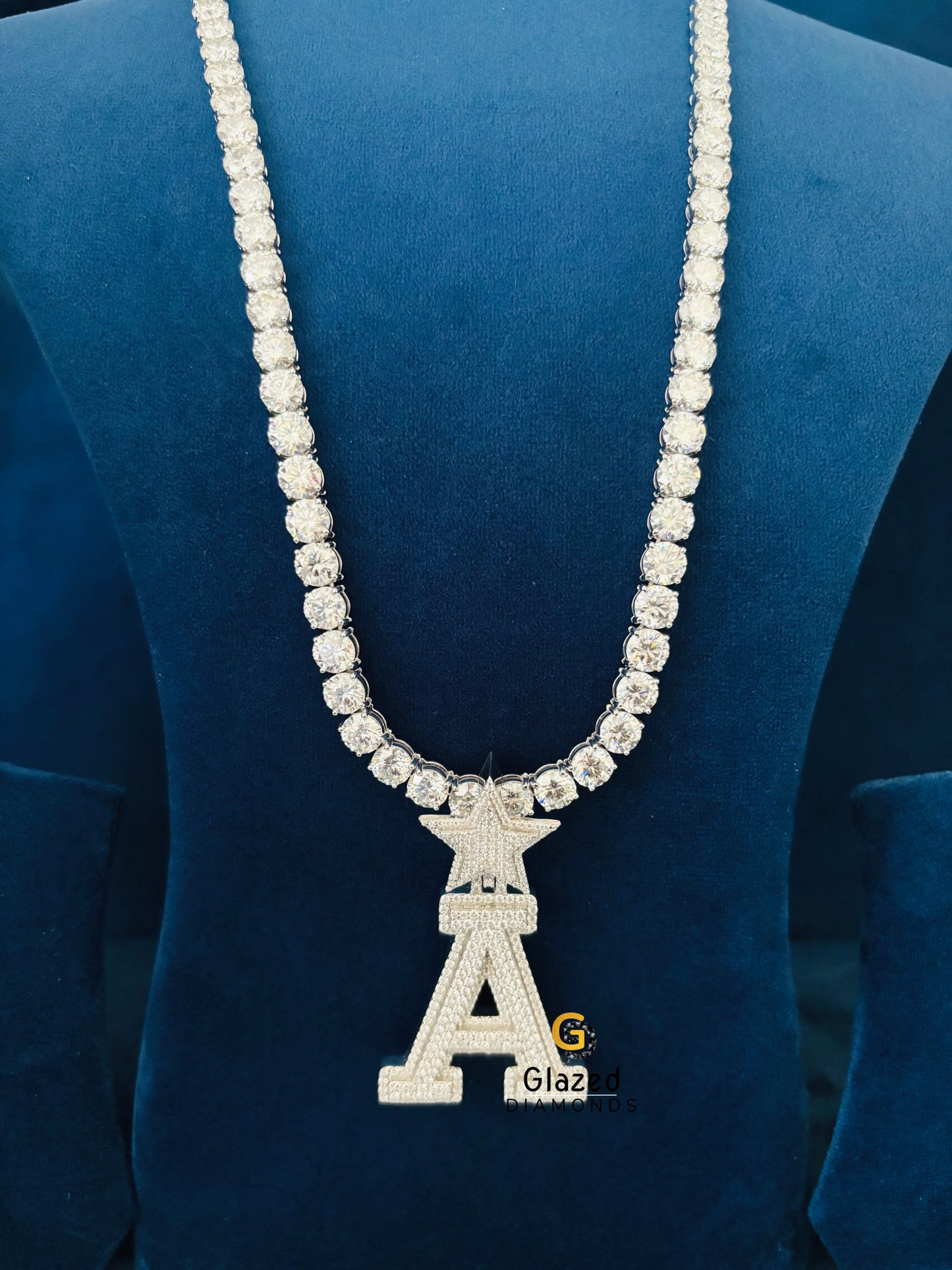 925 Silver Moissanite Custom Alphabet Letter Pendant