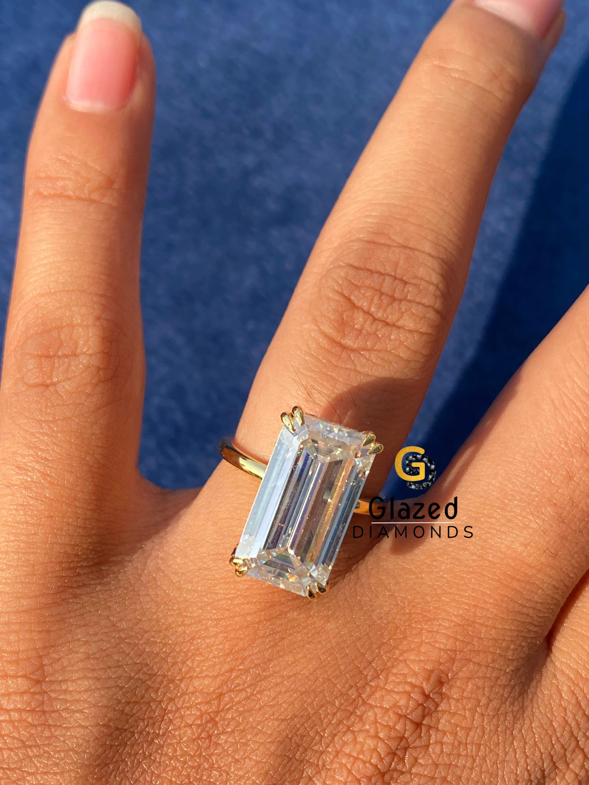 925 Silver Moissanite Diamond Engagement Ring