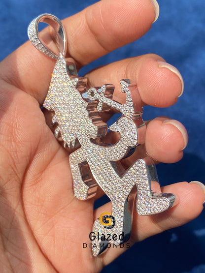 925 Silver Moissanite Fully Anchor Hatchet Man Pendant