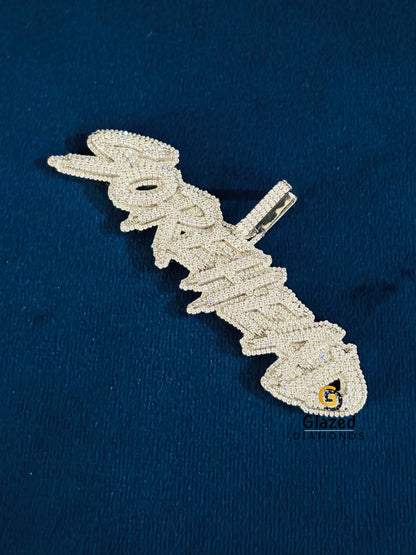 925 Silver Moissanite Hip Hop Custom Name Diamond Pendant