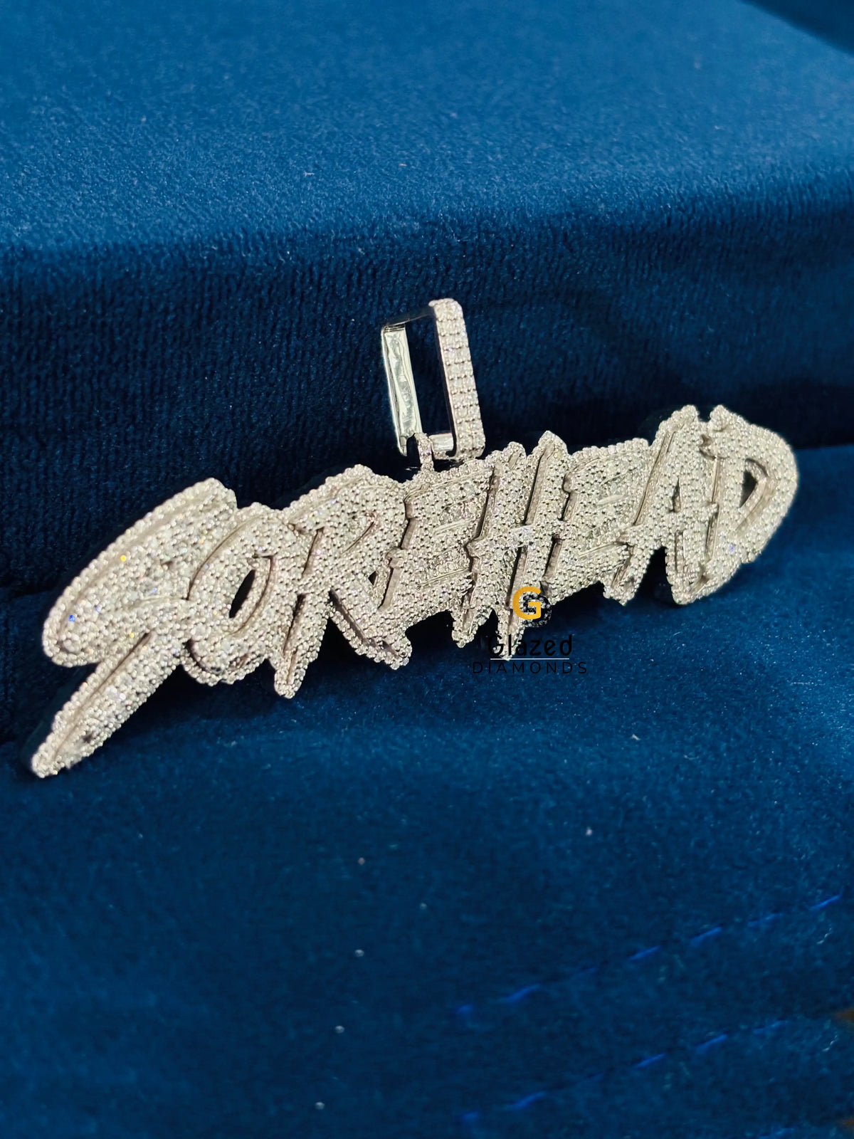 925 Silver Moissanite Iced Out Custom Name Diamond Studded Pendant