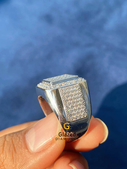 925 Silver Moissanite Iced Out Ring