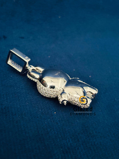 925 Silver Moissanite Labubu Pendant