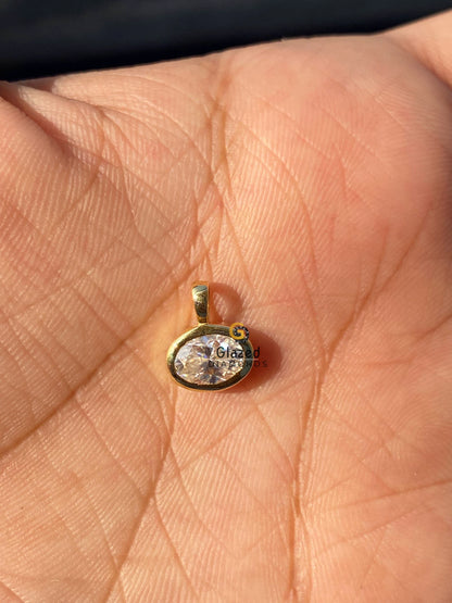 925 Silver Moissanite Oval Bezel Pendant
