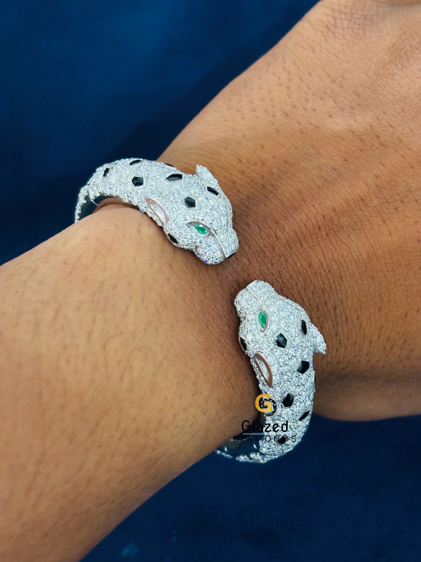 925 Silver Moissanite Panther Bracelet For Women