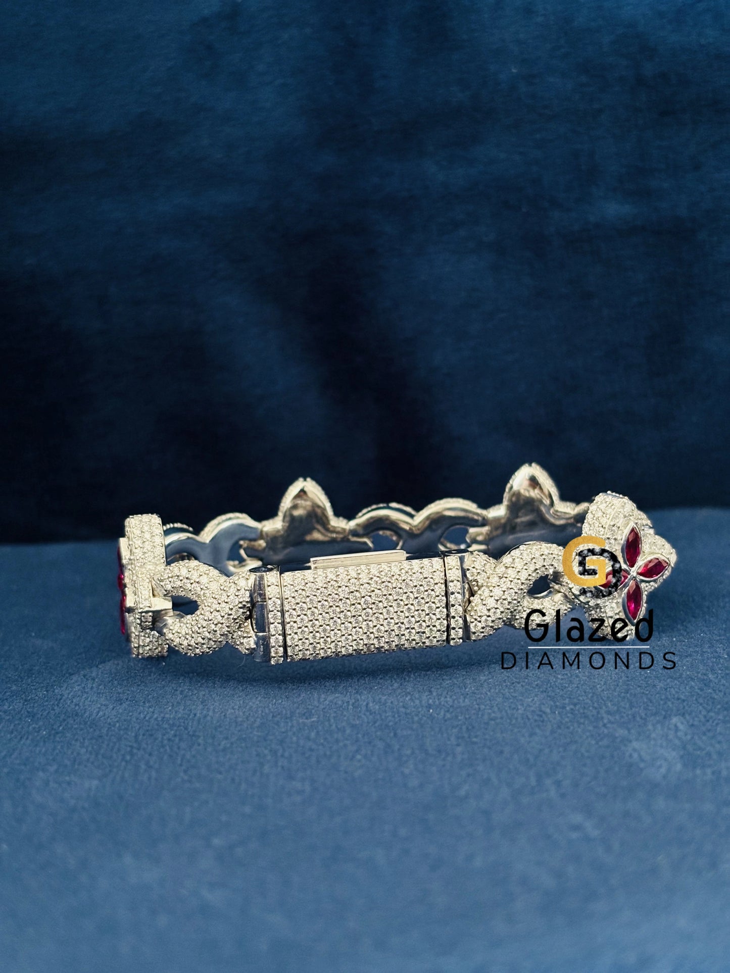 925 Silver Moissanite Pink Marquise Bracelet