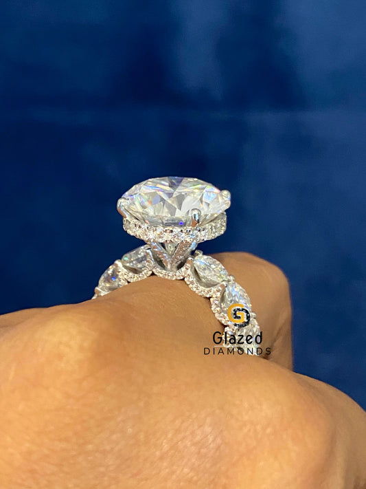 925 Silver Moissanite Round Cut Ring