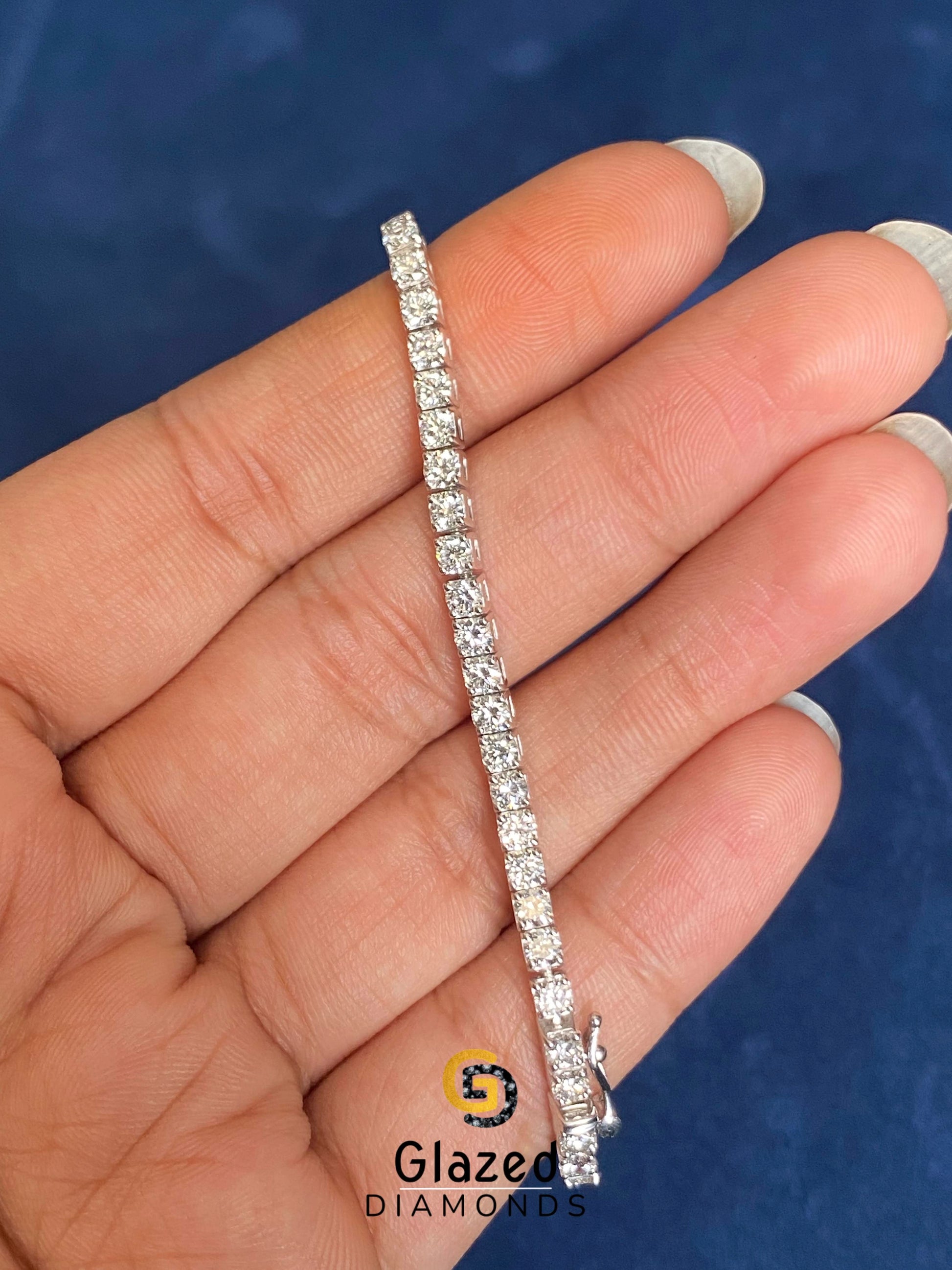 925 Silver Moissanite Round Diamond Barcelet