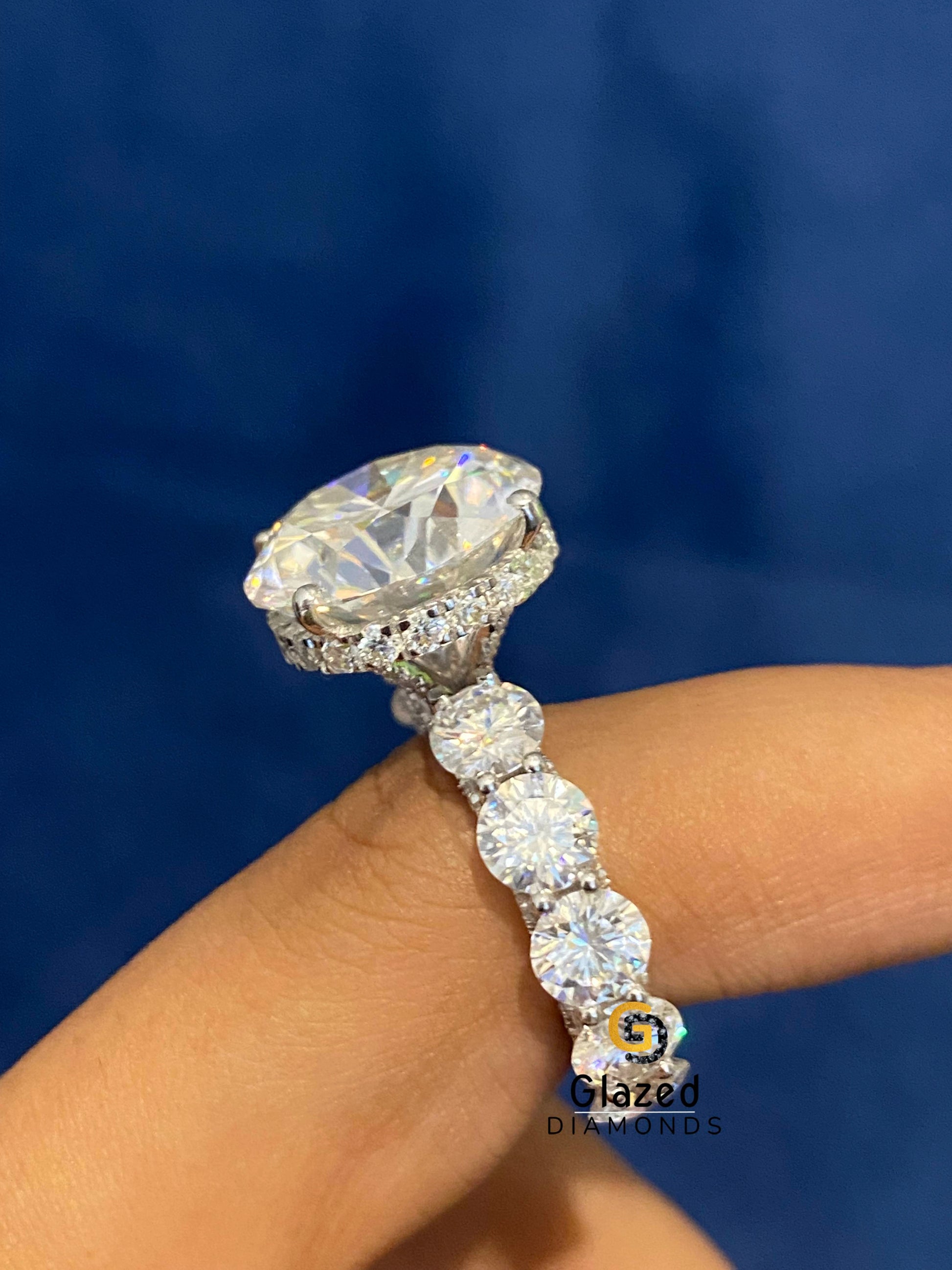 925 Silver Moissanite Round Wedding Ring