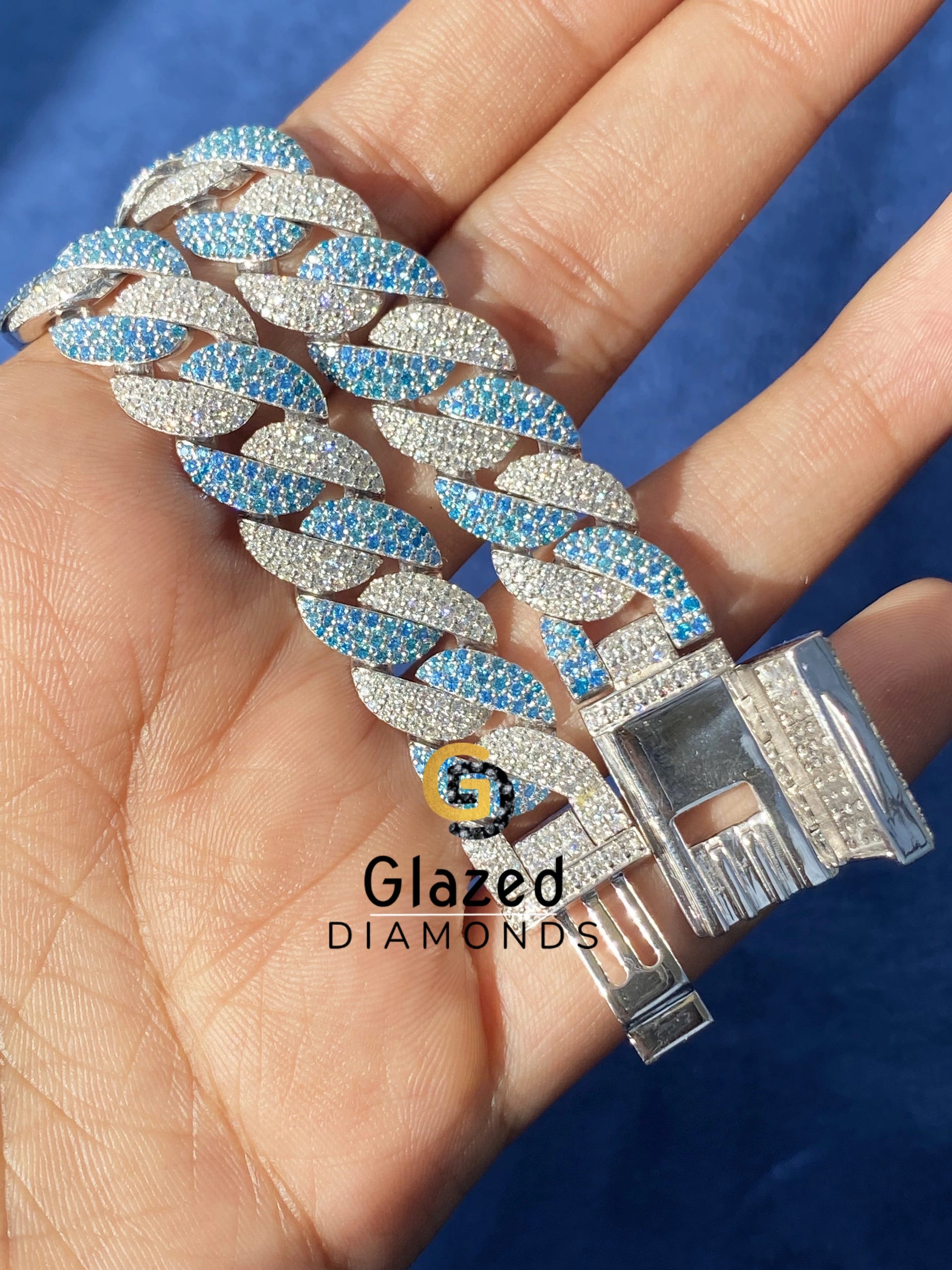 925 Silver Moissanite Studded Hip Hop Bracelet