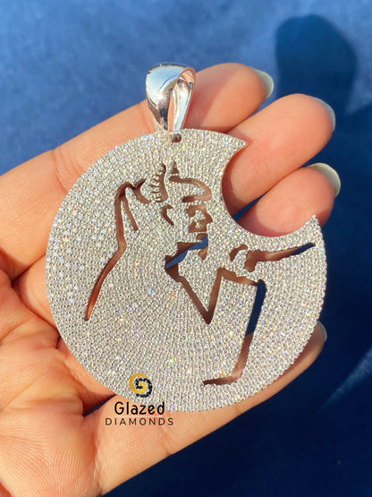 925 Silver Moissanite Twisted Pendant