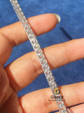 925 Silver Radiant Moissanite Tennis Link Bracelet