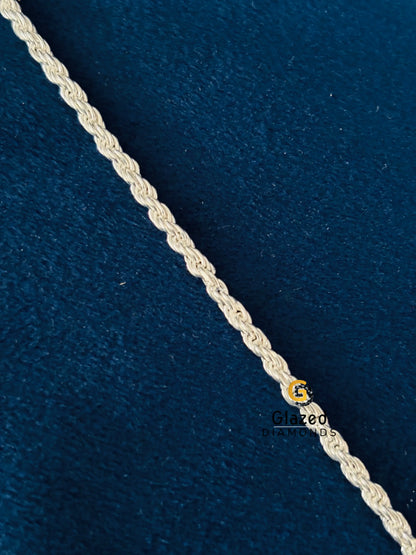925 Silver Rope Chain For Unisex