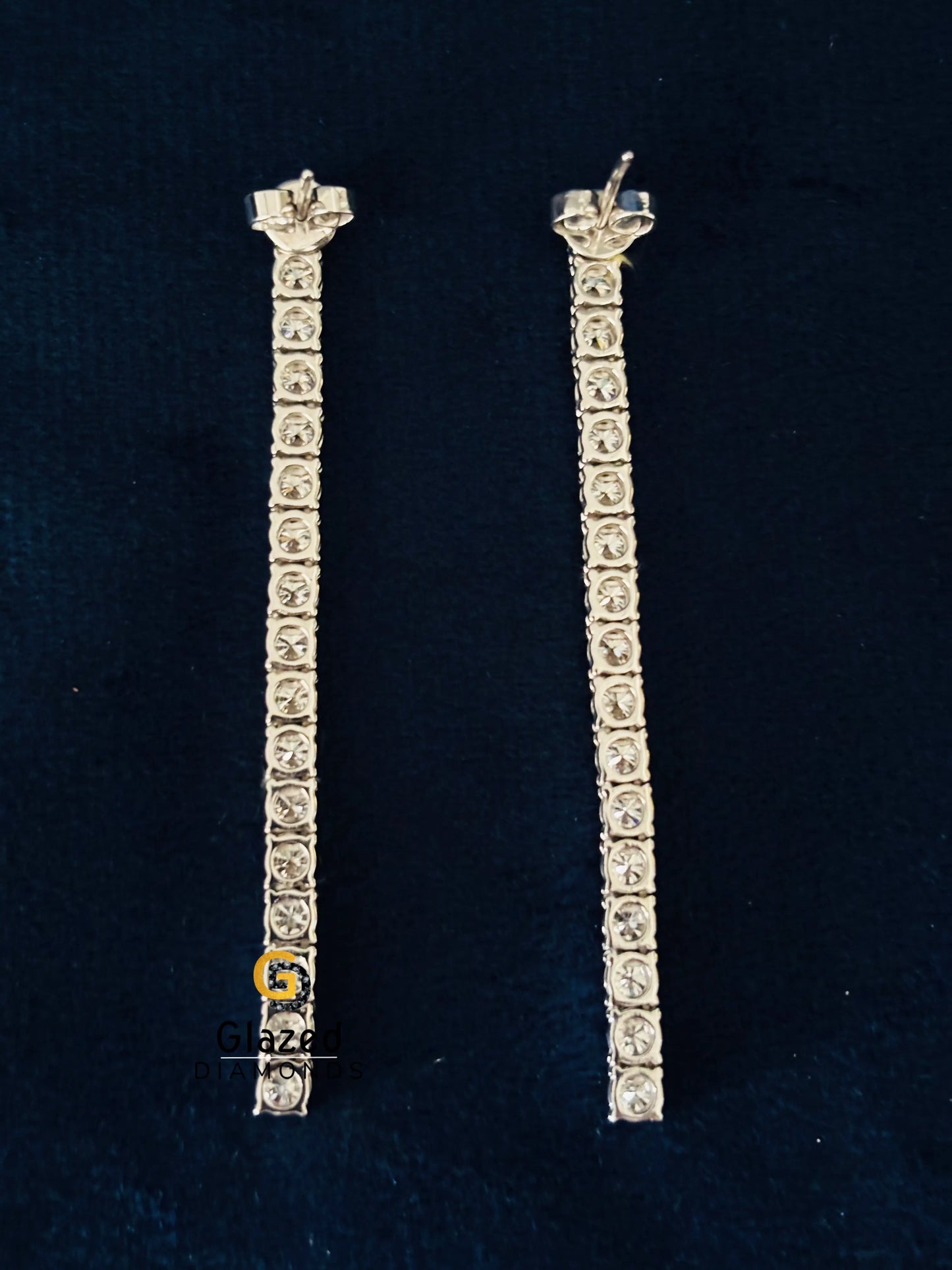 925 Silver Round Cut Moissanite Tennis Earrings