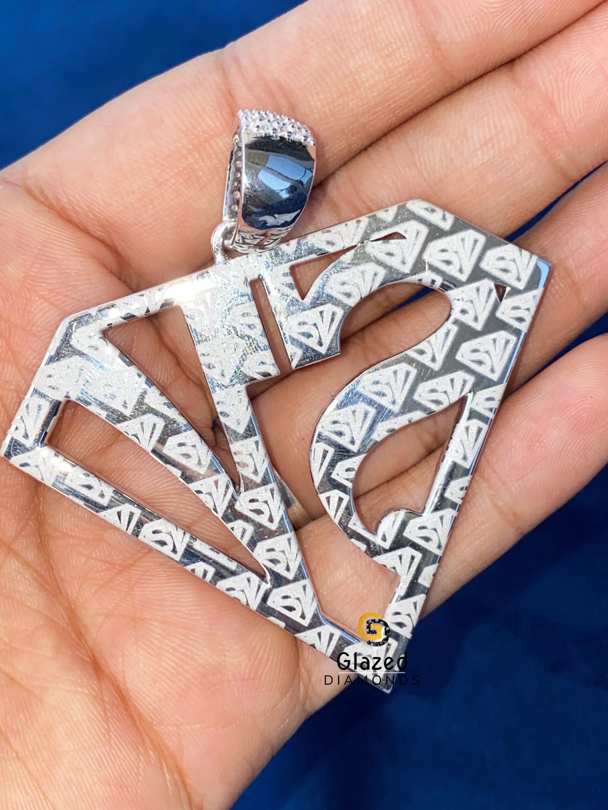 925 Silver SV Letter Pendant