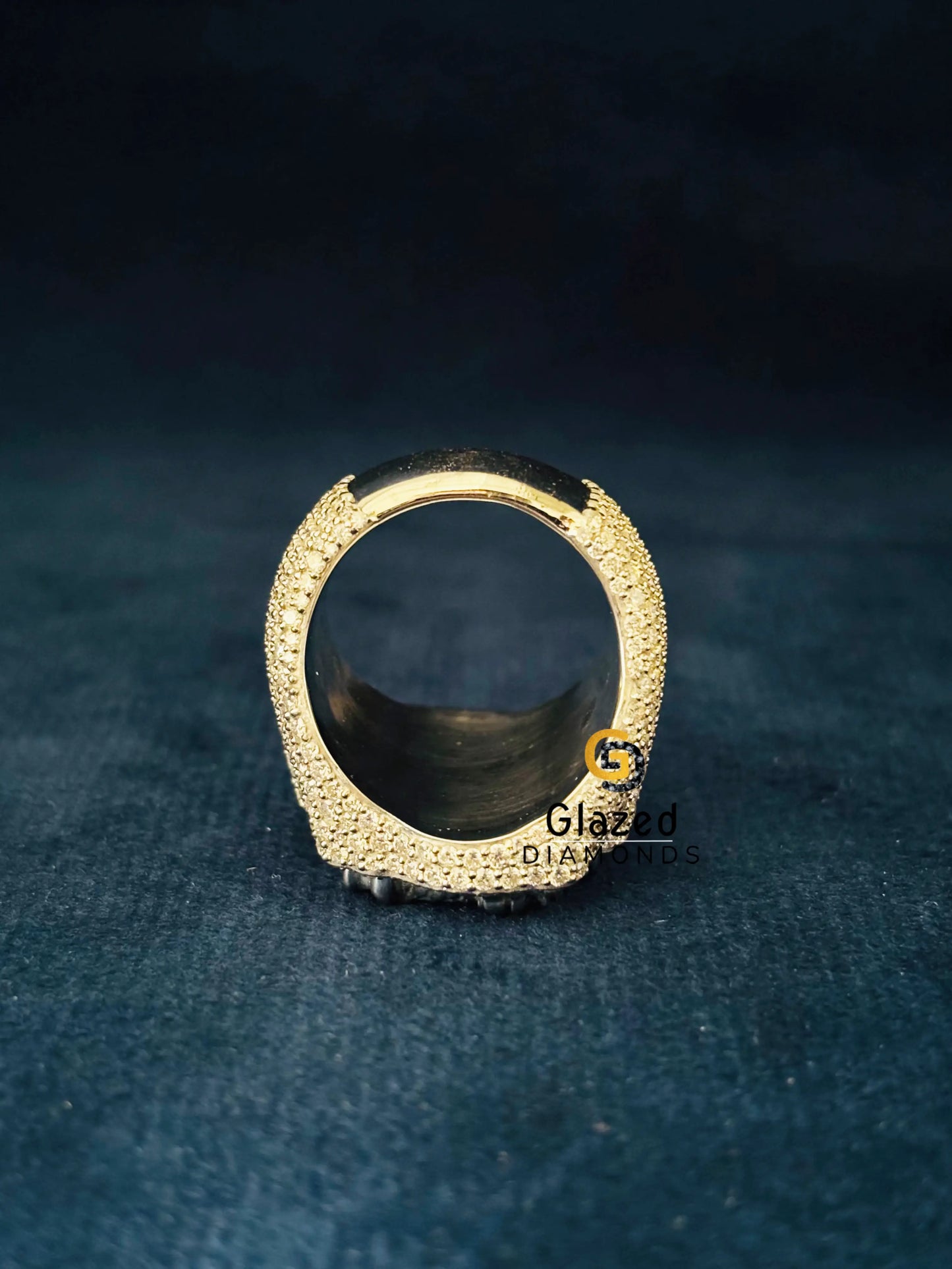 925 Silver Snake Shape Moissanite Bust Down Ring For Men