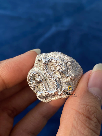 925 Silver Snake Shape Moissanite Hip Hop Ring
