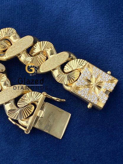 925 Silver Sterling Dust Cuban Link Bracelet