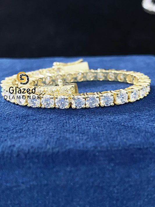 925 Silver Tennis 4MM Round Moissanite Bracelet