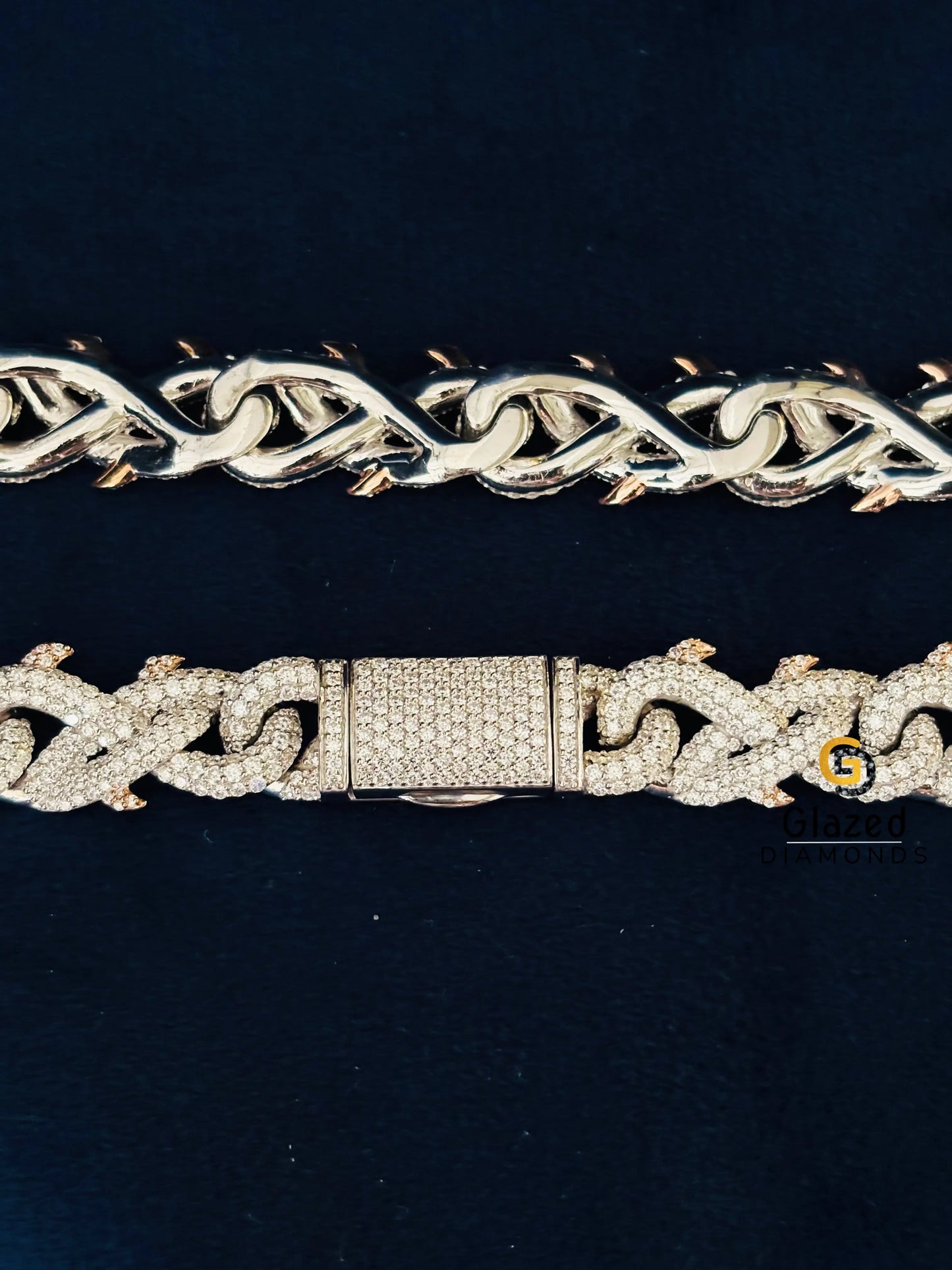 925 Silver Thrown Crown Moissanite Hip Hop Chain