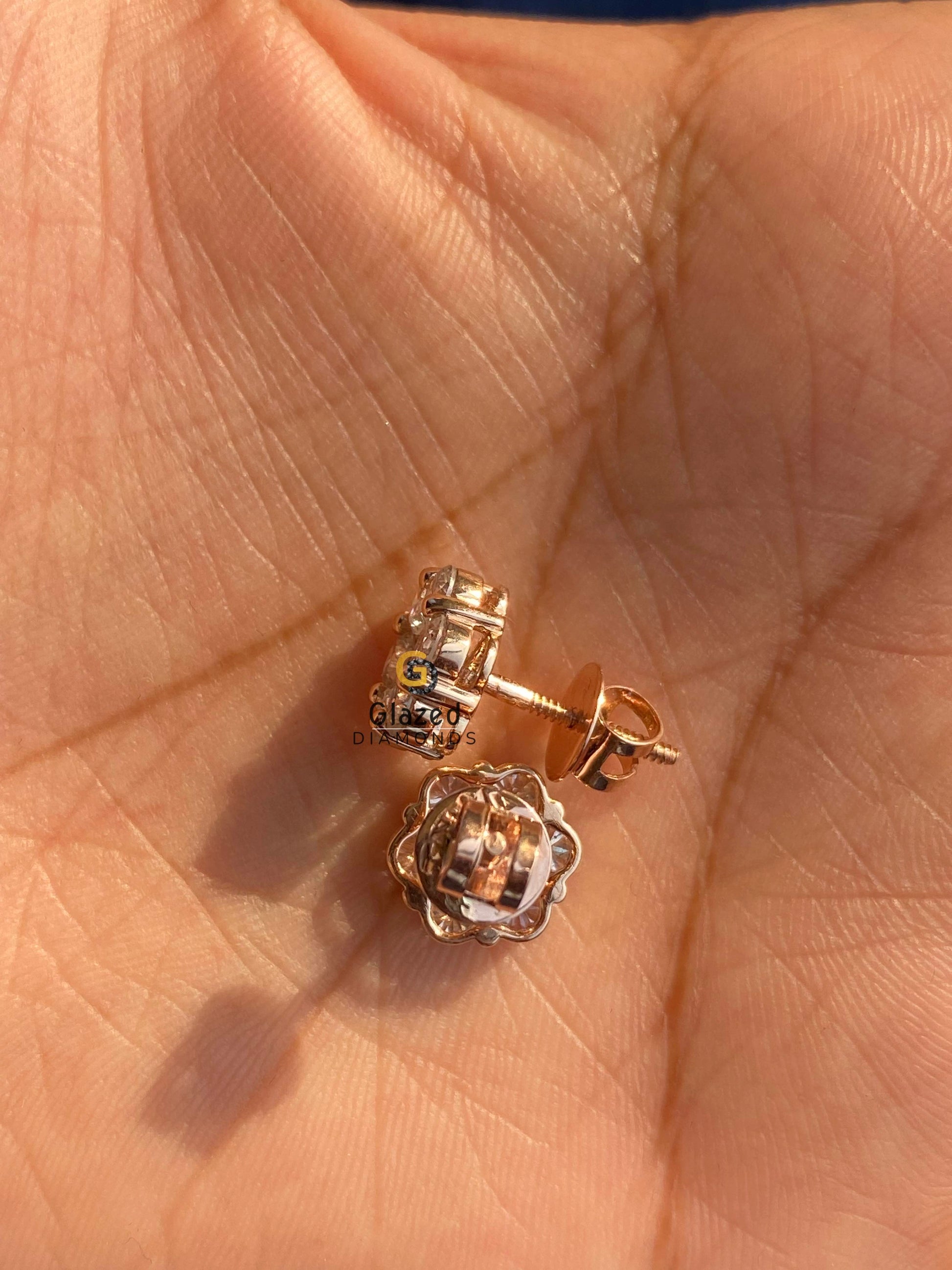 925 Silver VVS Moissanite Floral Cluster Stud Earrings