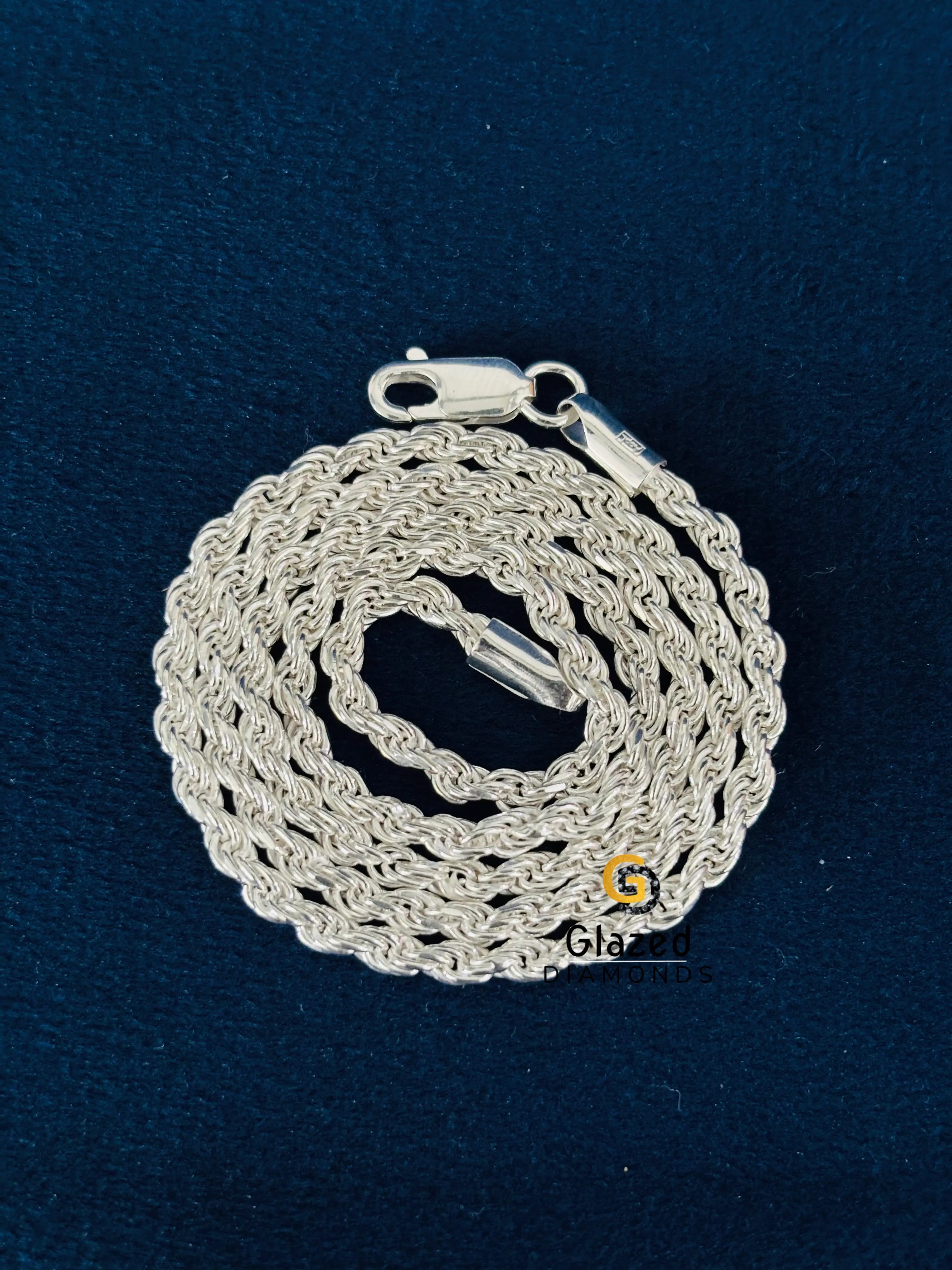 925 Solid Sterling Silver Rope Chain