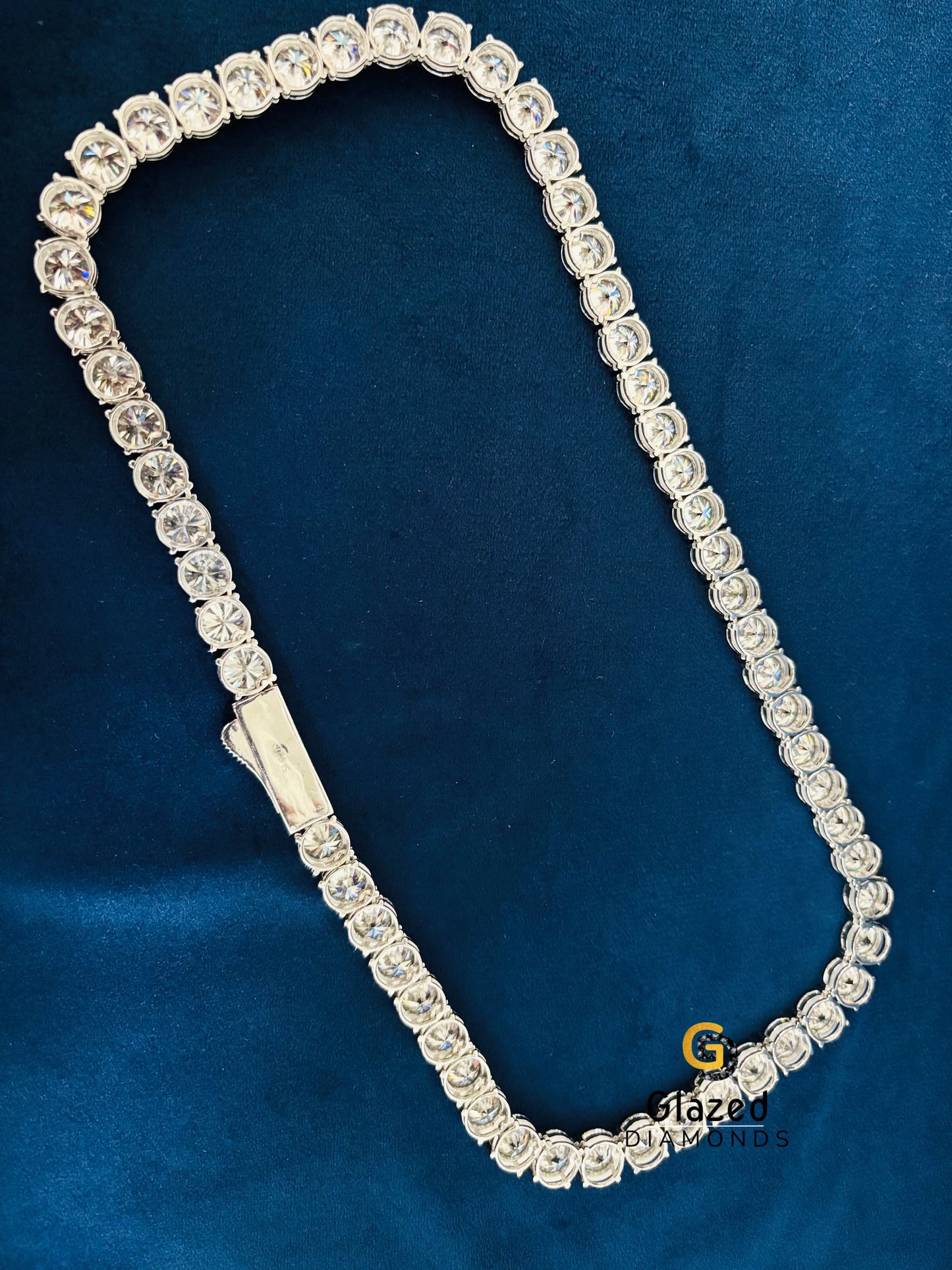 925 Sterling Silver 10MM Round Cut Moissanite Hip Hop Tennis Chain For Men