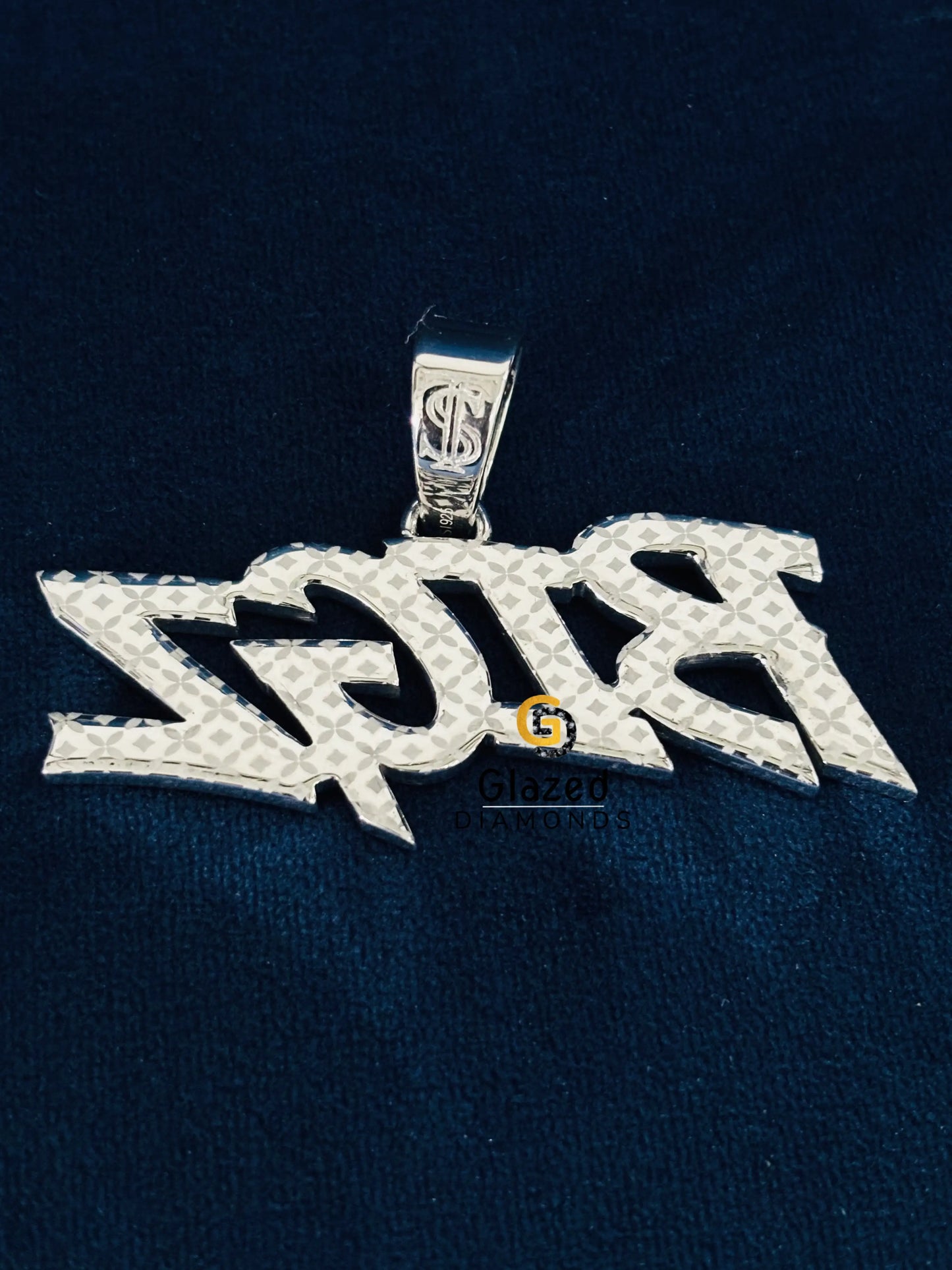 925 Sterling Silver BIGZ Custom Letter Moissanite Pendant For Men
