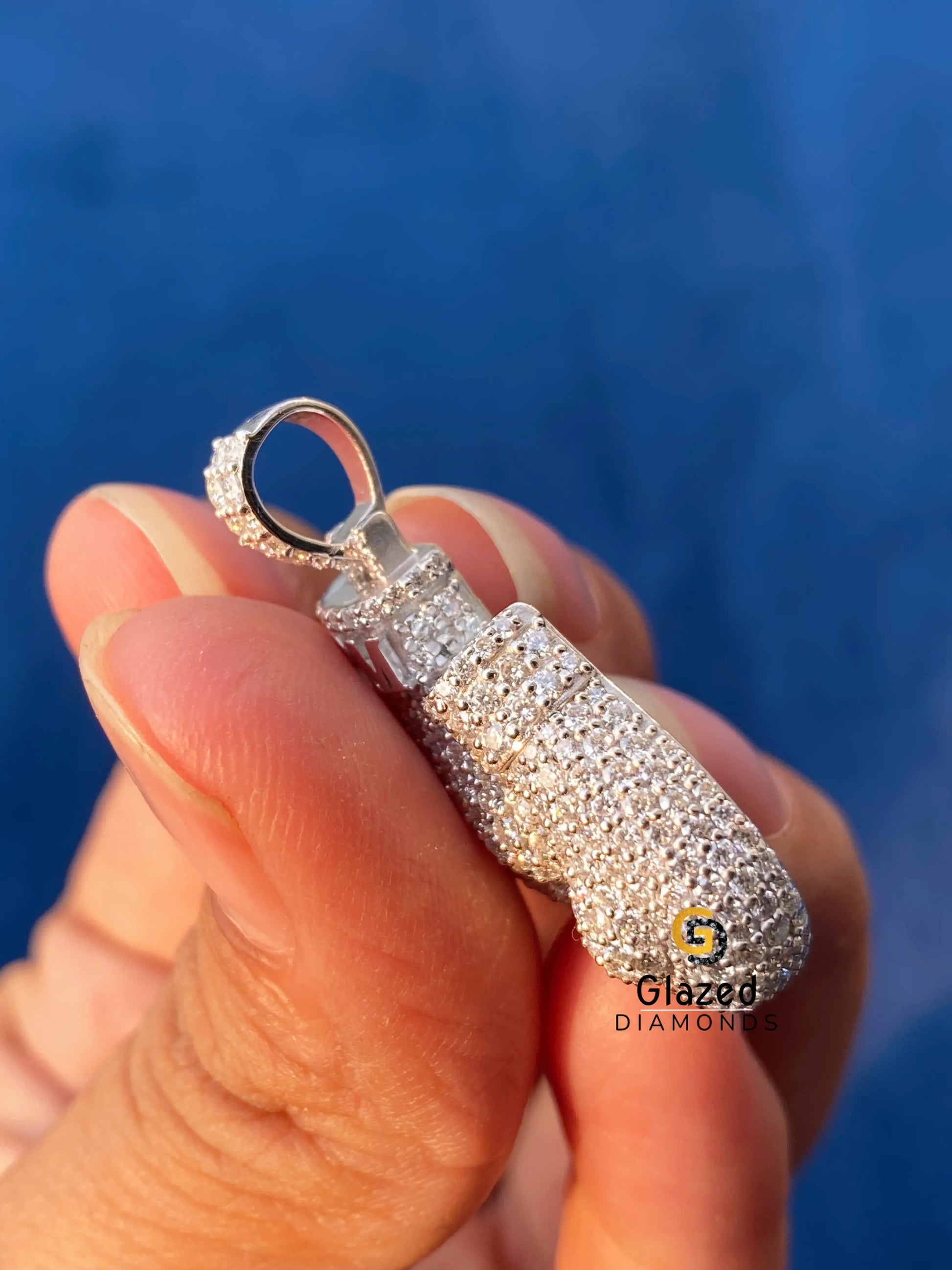 925 Sterling Silver Boxer Glove Charm Sport Champion Pendant