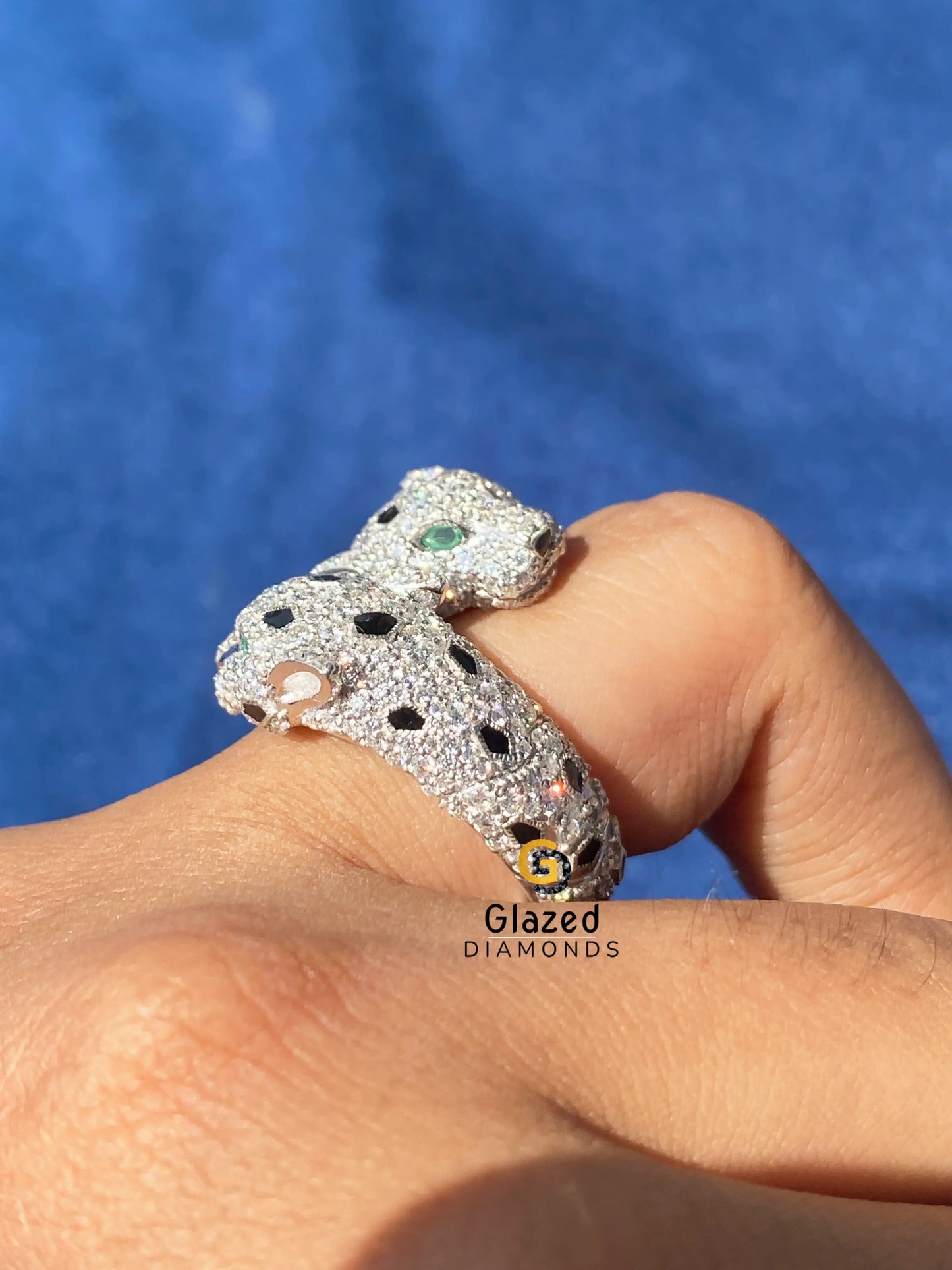 925 Sterling Silver Cartier Moissanite Hip Hop Panther Ring For Men