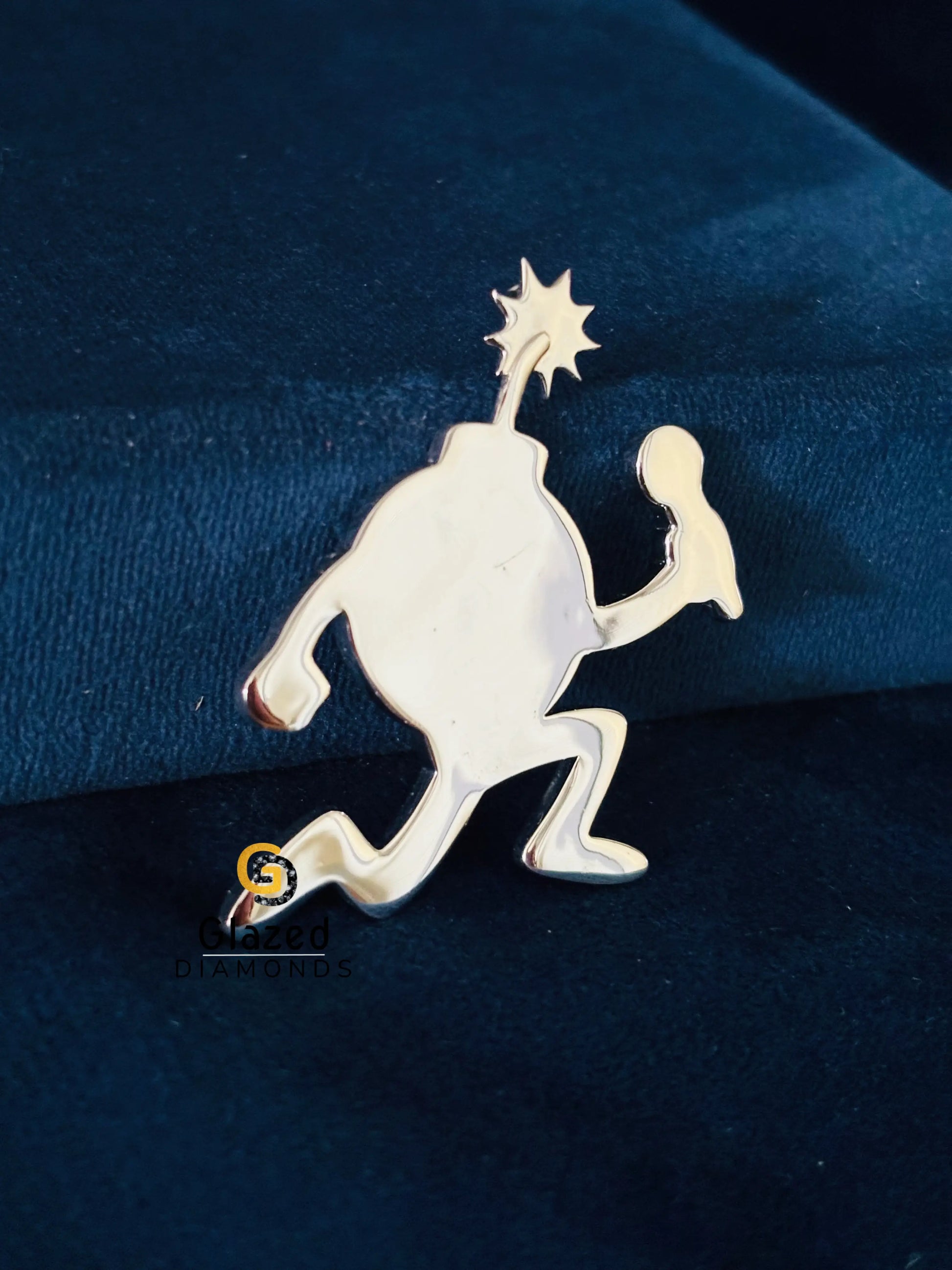 925 Sterling Silver Cartoon Bomb Pendant