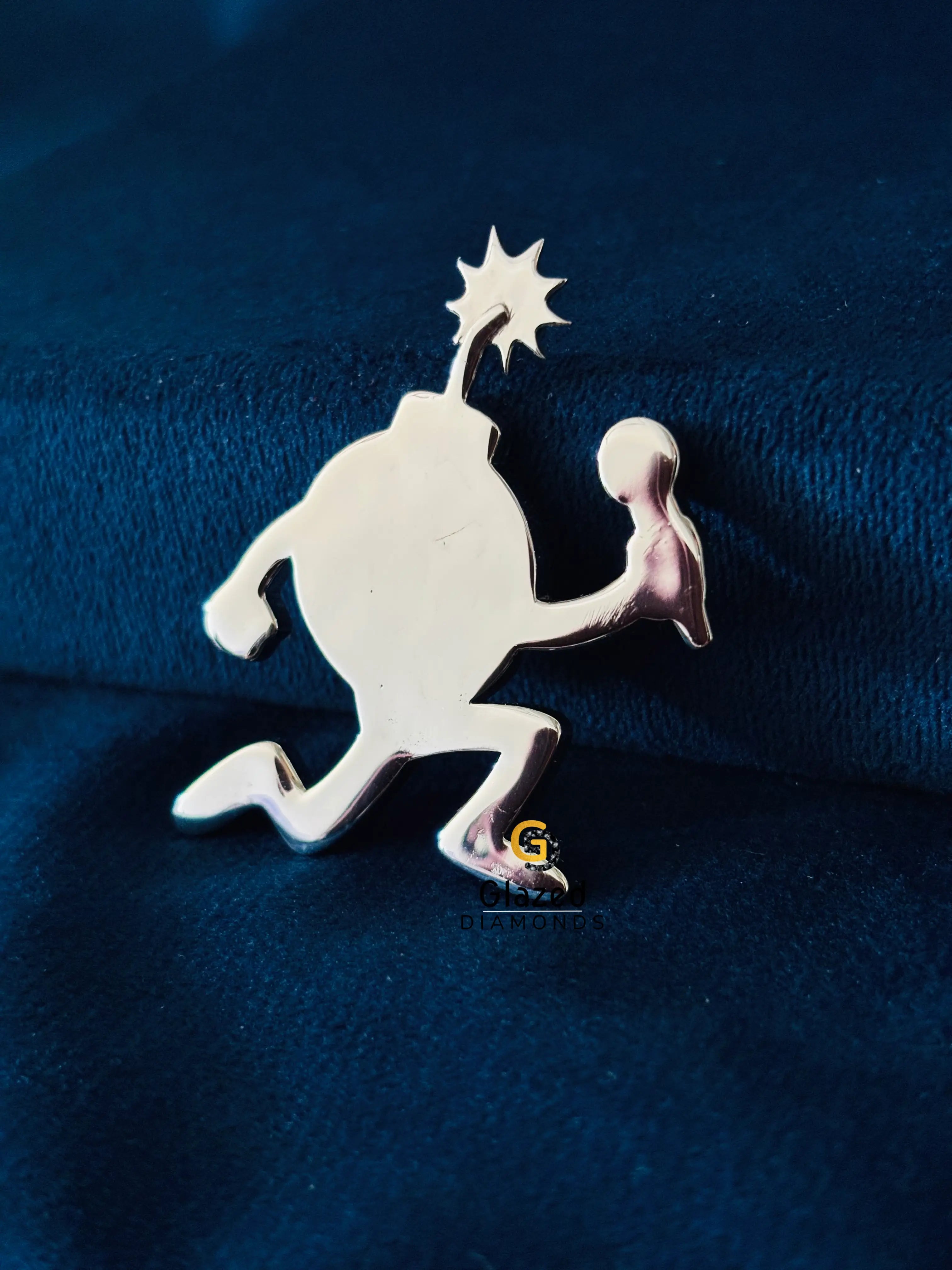 925 Sterling Silver Cartoon Bomb Pendant For Men