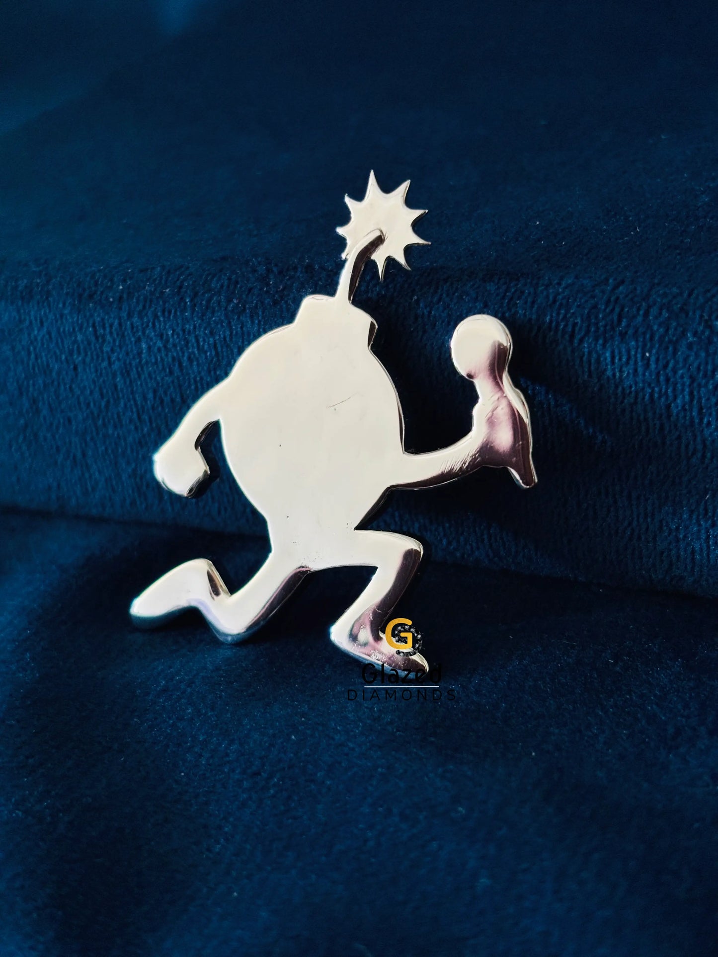 925 Sterling Silver Cartoon Bomb Pendant For Men