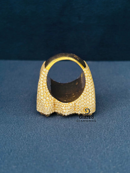 925 Sterling Silver Custom Iced Out Moissanite Hip Hop Ring For Men