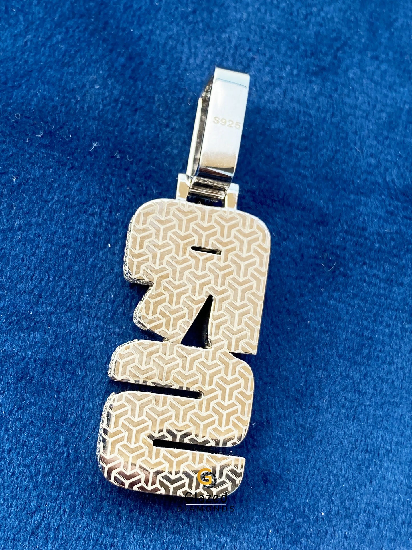 925 Sterling Silver Custom Initial Letter Pendant For Men