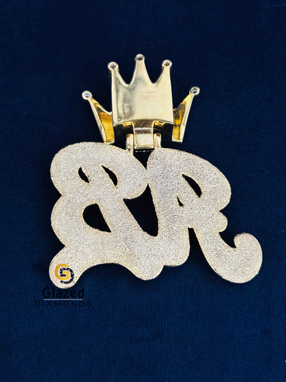 925 Sterling Silver Custom Moissanite Iced Out Hip Hop Crown Pendant 