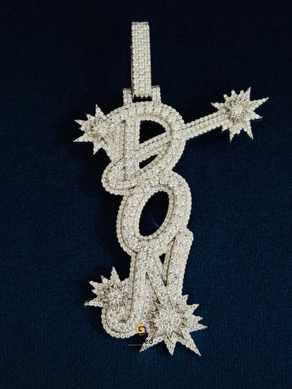 925 Sterling Silver Don Custom Letter Moissanite Pendant For Men