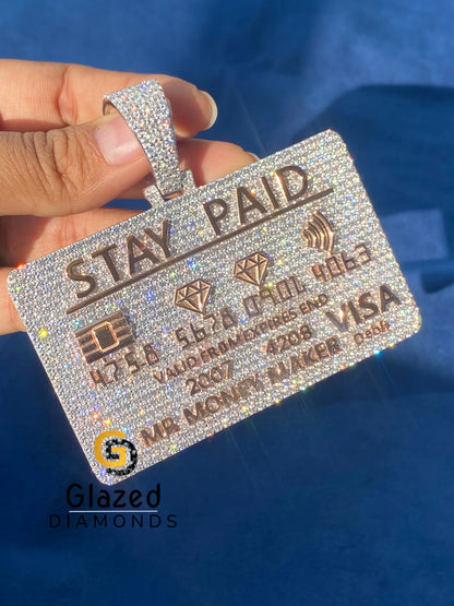 925 Sterling Silver Hip Hop Moissanite Dual Tone Pendant