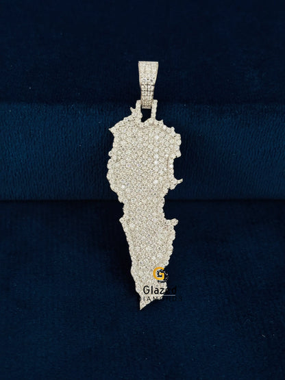 925 Sterling Silver Lebanon Country Moissanite Pendant