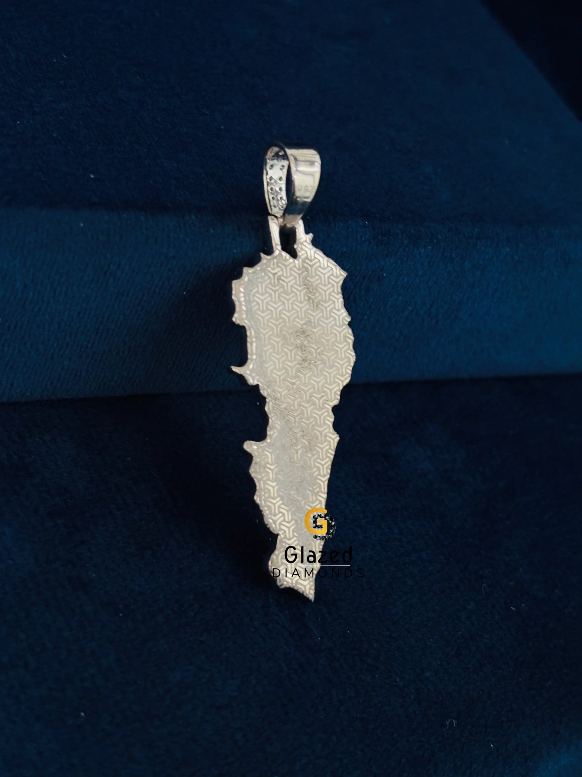 925 Sterling Silver Lebanon Country Moissanite Studded Pendant