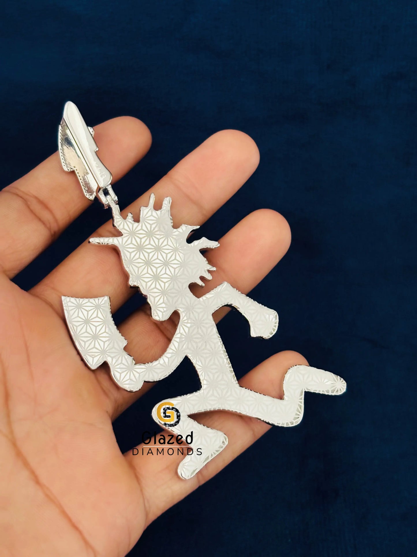 925 Sterling Silver Moissanite Hatchet Man Pendant