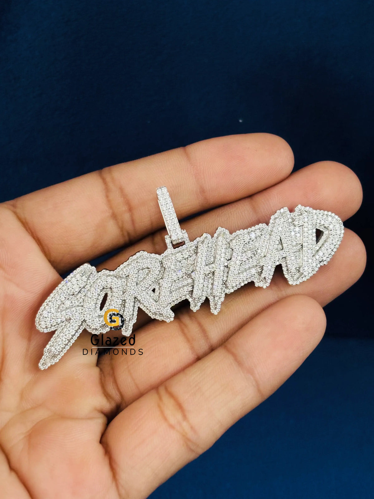 925 Sterling Silver Moissanite Hip Hop Custom Name Diamond Pendant