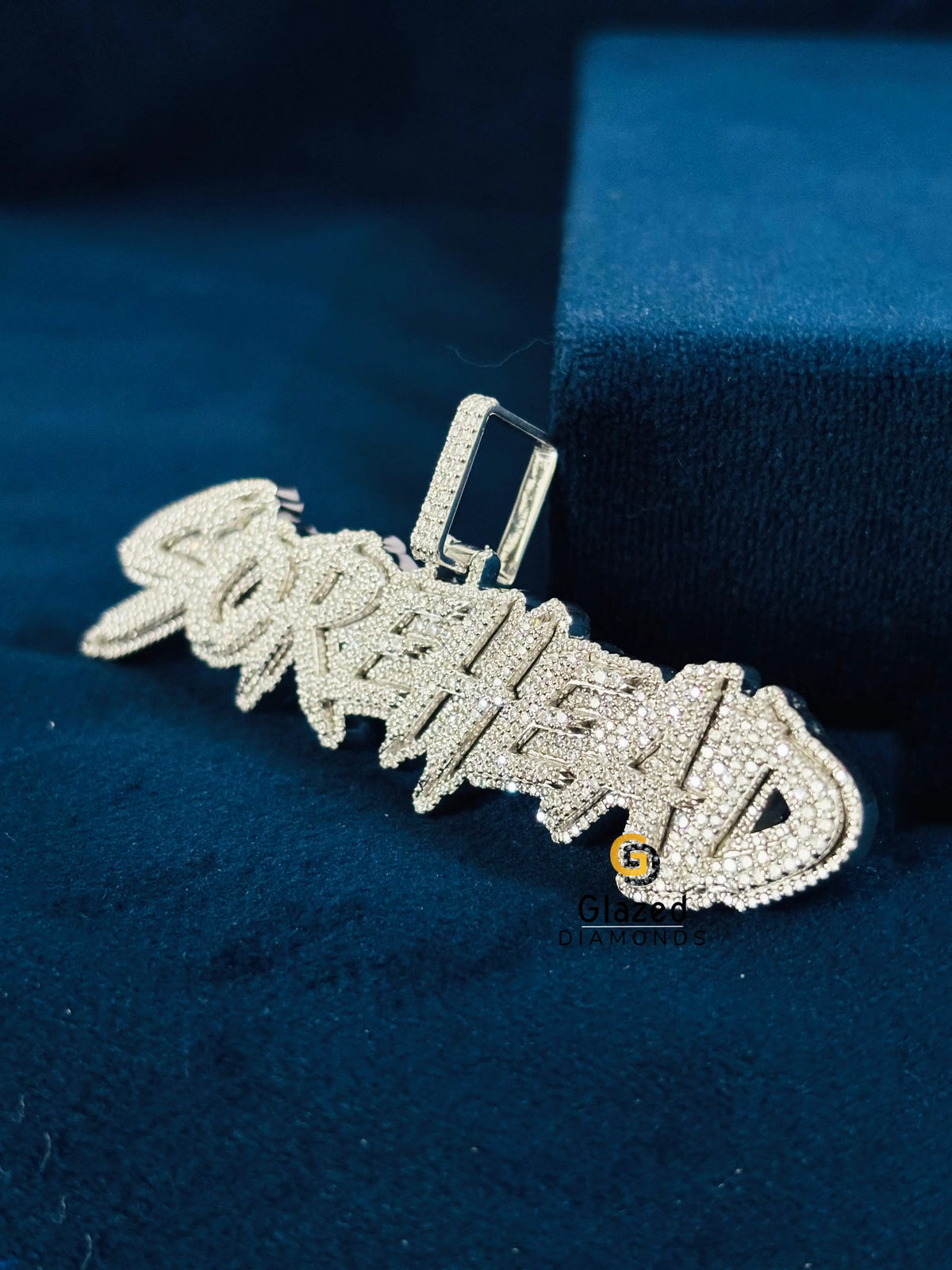 925 Sterling Silver Moissanite Hip Hop Custom Name Diamond Studded Pendant For Men
